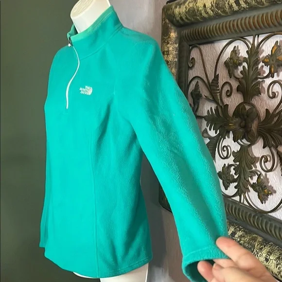 The North Face Teal Quarter-Zip Pullover Sz S Womens - Picture 4 of 13